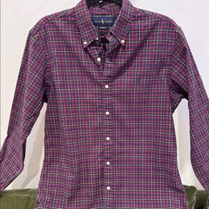 Ralph Lauren Men's Checkered Shirt - Pink and Green